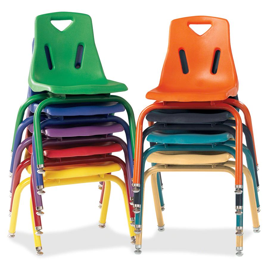 Jonti-Craft Berries Stacking Chair - Camel Polypropylene Seat - Camel Polypropylene Back - Steel Frame - Four-legged Base - 1 Each. Picture 3