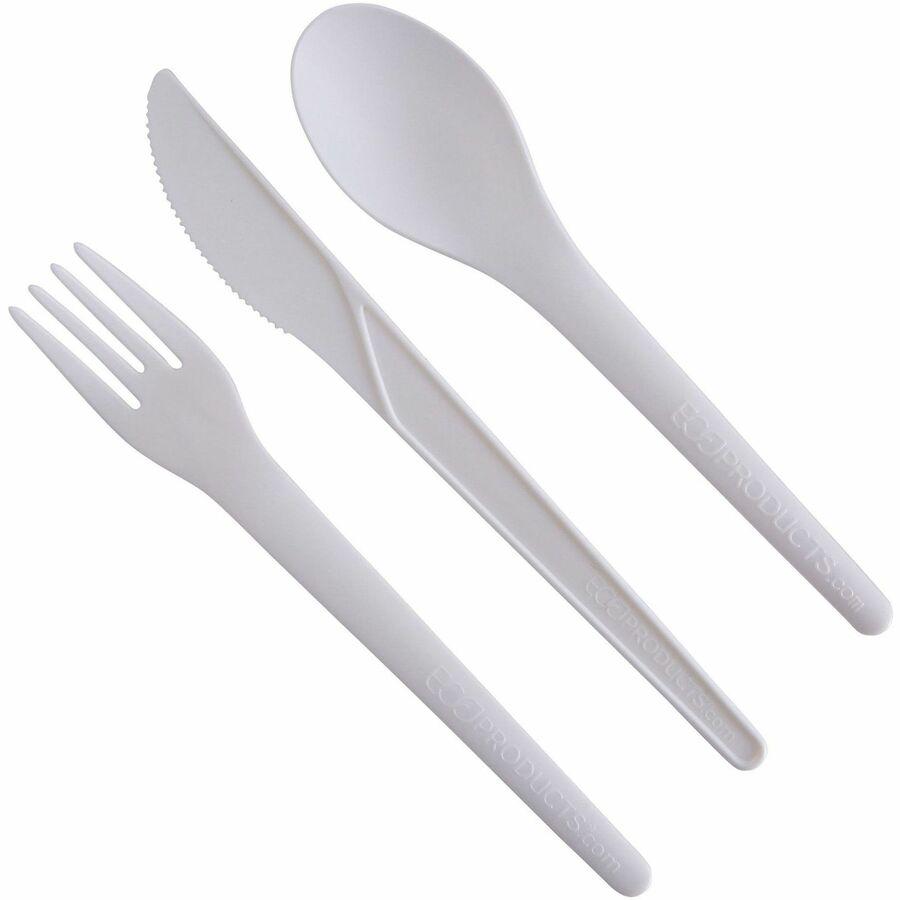 Eco-Products 6" Plantware High-heat Forks - 1 Piece(s) - 20/Carton - Fork - 1 x Fork - Disposable - Pearl White. Picture 12