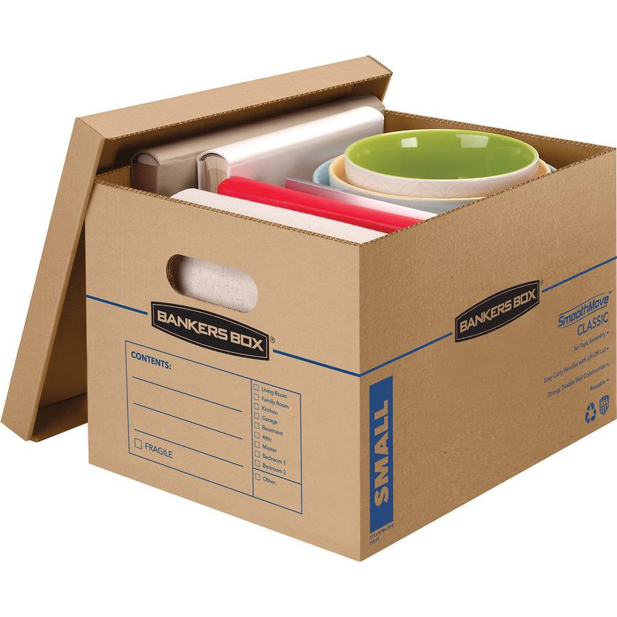 Bankers Box SmoothMove Classic Moving Boxes - Internal Dimensions: 12" Width x 15" Depth x 10" Height - External Dimensions: 12.5" Width x 16.3" Depth x 10.5" Height - Lift-off Closure - Corrugated Ca. Picture 2