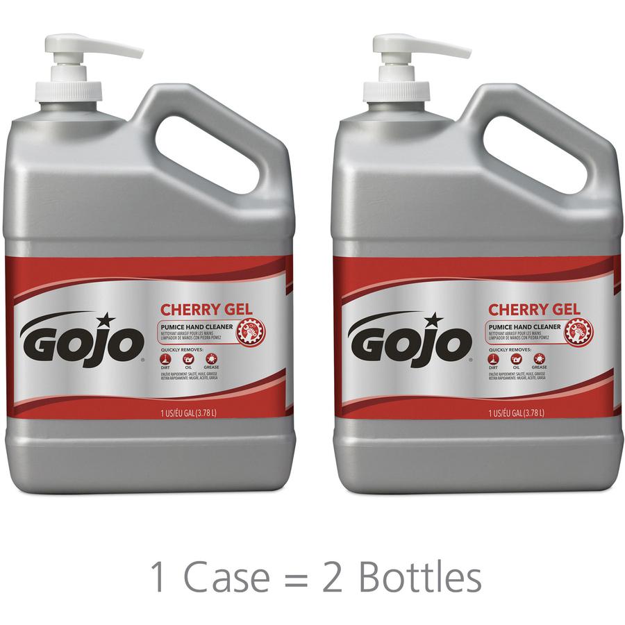 Gojo&reg; Cherry Gel Pumice Hand Cleaner - Cherry Scent - 1 gal (3.8 L) - Pump Bottle Dispenser - Dirt Remover, Grease Remover, Oil Remover - Hand, Skin - Heavy Duty, pH Balanced, Pleasant Scent - 2 /. Picture 3