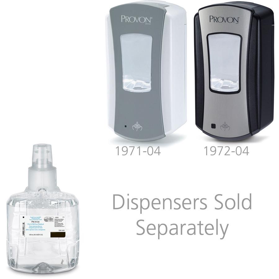 Provon LTX-12 Refill Clear & Mild Foam Handwash - 40.6 fl oz (1200 mL) - Pump Bottle Dispenser - Kill Germs - Skin, Hand - Moisturizing - Clear - Rich Lather, Fragrance-free, Dye-free - 2 / Carton. Picture 9