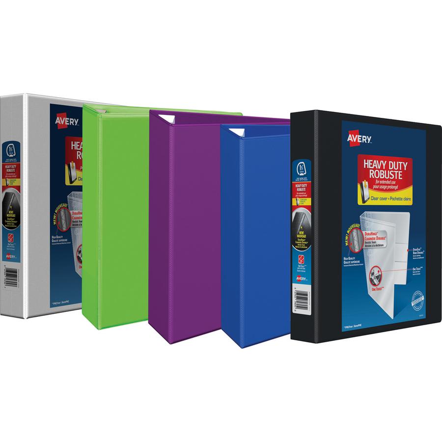 Avery&reg; Heavy-Duty View Binders - Locking One Touch EZD Rings - 1" Binder Capacity - Letter - 8 1/2" x 11" Sheet Size - 275 Sheet Capacity - Ring Fastener(s) - 4 Pocket(s) - Polypropylene - Recycle. Picture 4