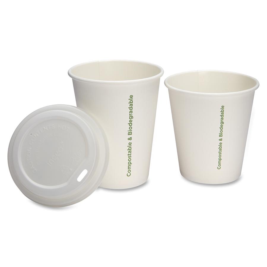 Genuine Joe Vented Hot Cup Lid - Polystyrene - 50 / Pack - White. Picture 6