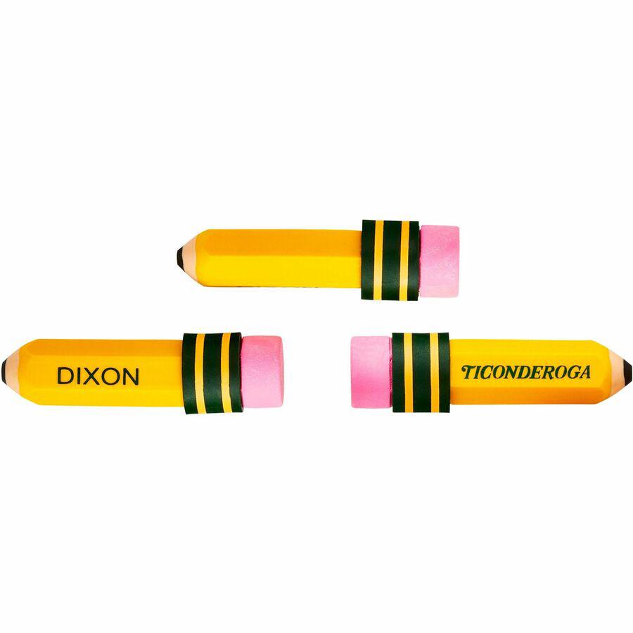 Ticonderoga Pencil-Shaped Erasers - Yellow - Pencil - 36 / Box - Latex-free, Smudge-free, Non-toxic. Picture 7