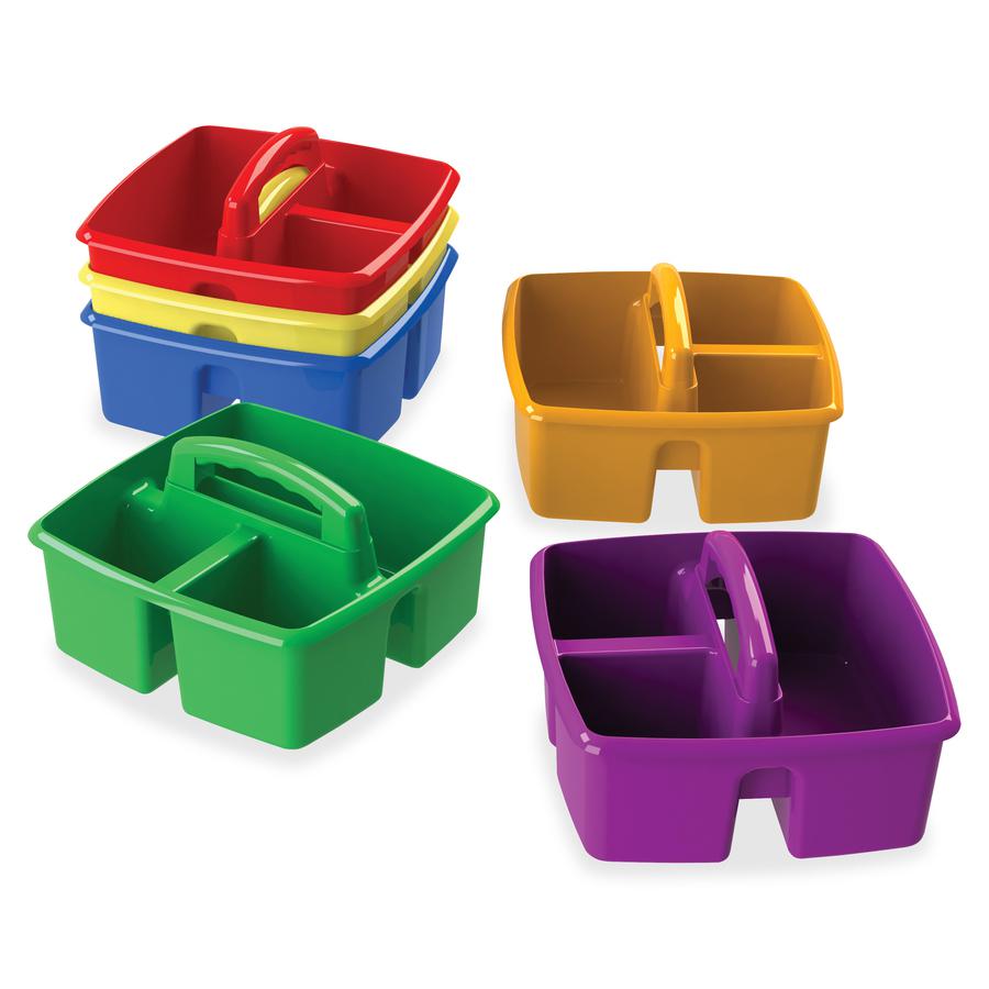 Storex Classroom Caddy - 3 Compartment(s) - 5.3" Height x 9.3" Width x 9.3" Depth - 50% Recycled - Blue - Plastic - 5 / Set. Picture 4