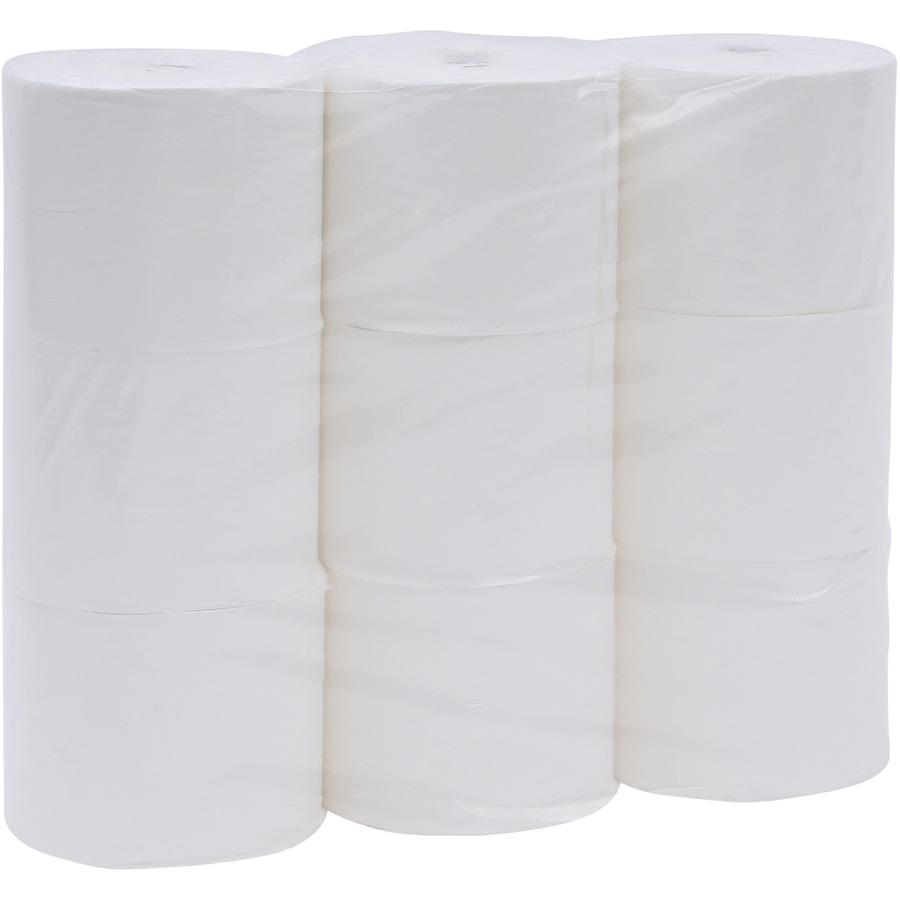 Genuine Joe Solutions Double Capacity Bath Tissue - 2 Ply - 1000 Sheets/Roll - 0.71" Core - White - Virgin Fiber - 36 / Carton. Picture 11
