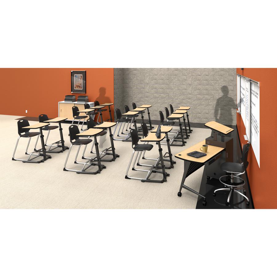 MooreCo Up-Rite Student Height Adjustable Sit/Stand Desk - High Pressure Laminate (HPL) Rectangle Top - Black U-shaped Base - 26.60" Table Top Width x 20" Table Top Depth x 1.13" Table Top Thickness -. Picture 12