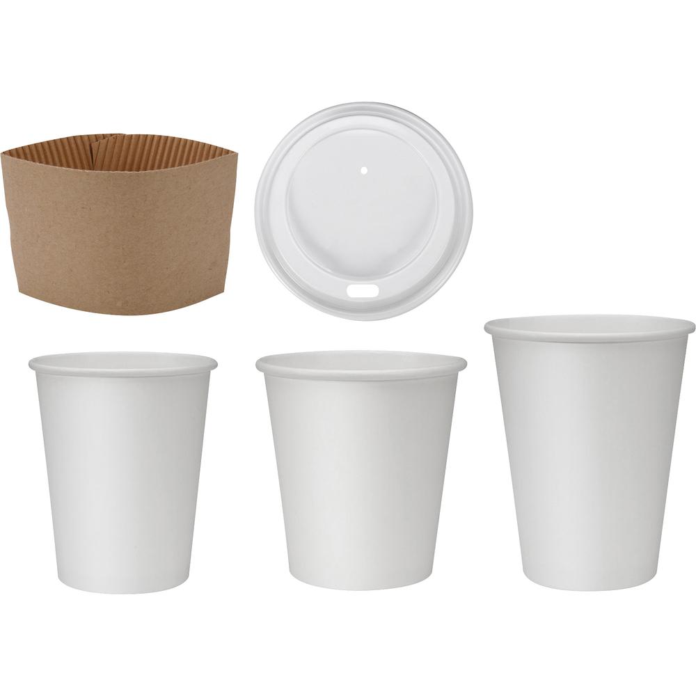 Genuine Joe 10 oz Eco-friendly Paper Cups - 50 / Pack - 20 / Carton - White - Paper - Coffee, Tea, Hot Chocolate. Picture 3