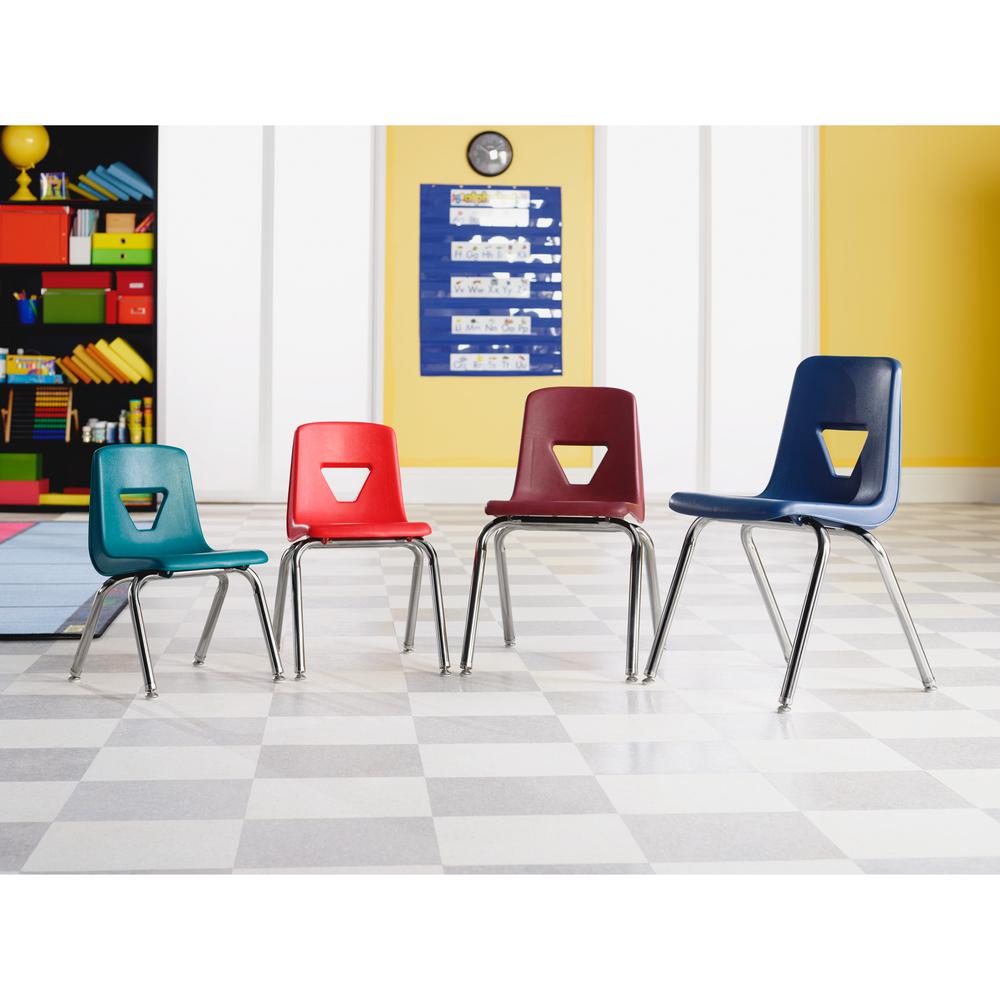 Lorell 18" Seat-height Student Stack Chairs - Four-legged Base - Black - Polypropylene - 4 / Carton. Picture 2