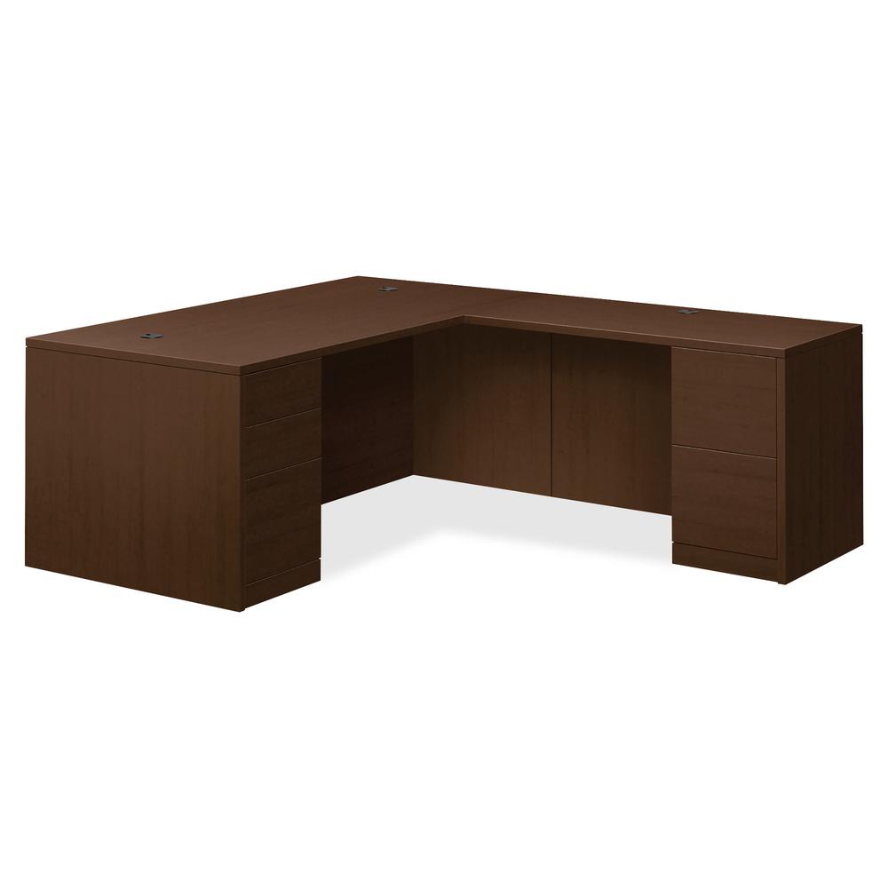 HON 10500 Series Mocha Laminate Furniture Components - 4-Drawer - 60" x 24" x 29.5" , 1" Edge, 60" x 24"Work Surface - 4 x Box Drawer(s), File Drawer(s) - Square Edge - Material: Wood, Particleboard M. Picture 2