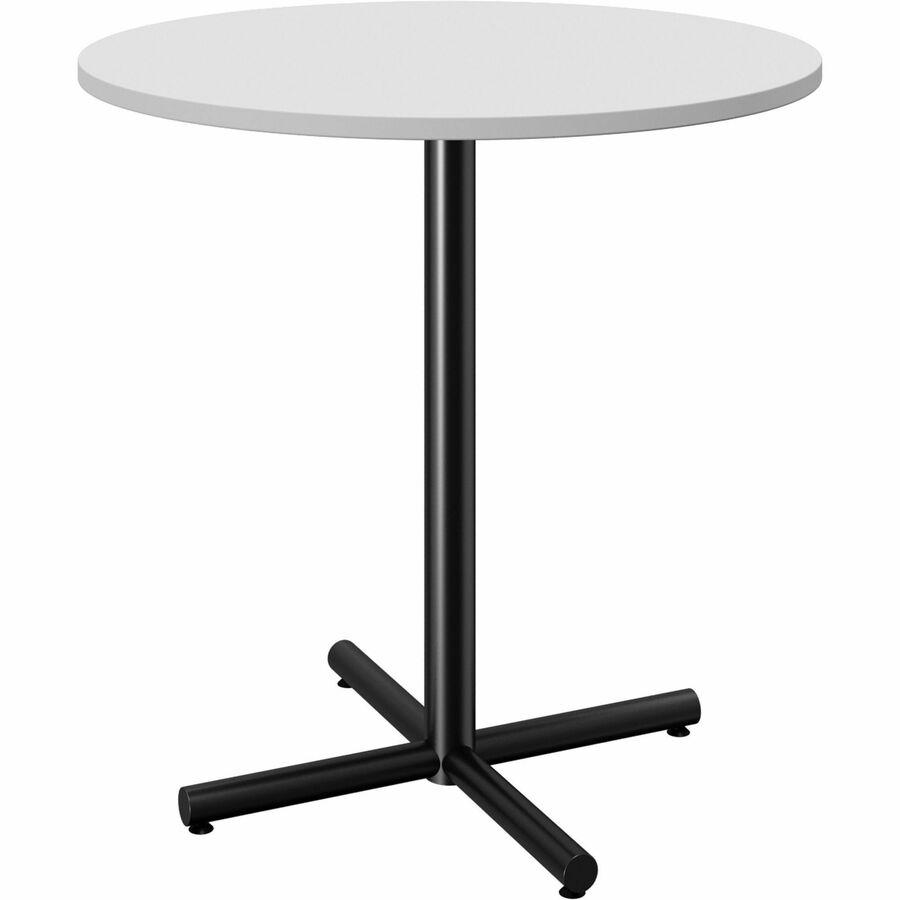 Lorell Hospitality Collection Tabletop - High Pressure Laminate (HPL) Round, White Top - 1.25" Table Top Thickness x 36" Table Top Diameter - Assembly Required - Thermofused Laminate (TFL), Particlebo. Picture 3