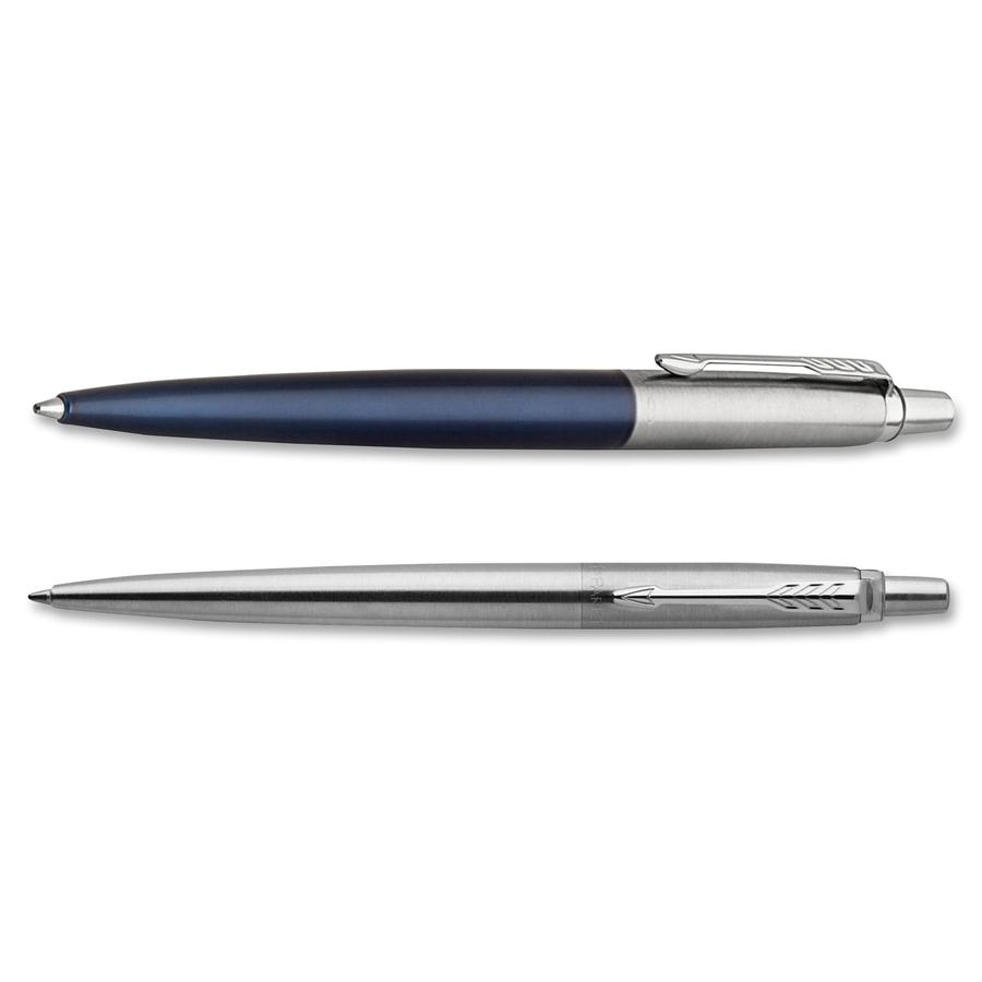 Parker Jotter Ballpoint Pen - Medium Pen Point - Refillable - Blue - Stainless Steel Stainless Steel Barrel - 1 Each. Picture 2