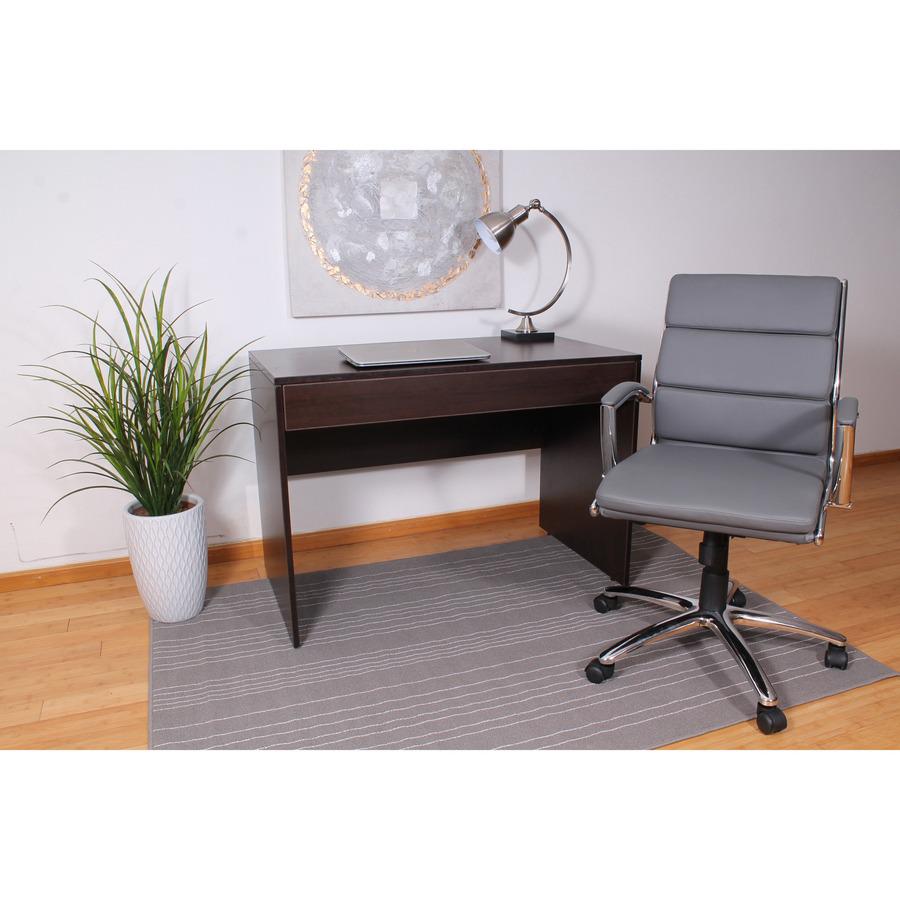 Boss Executive Chair - Gray Vinyl Seat - Gray Back - Chrome, Black Chrome Frame - Mid Back - 5-star Base - 1 Each. Picture 11