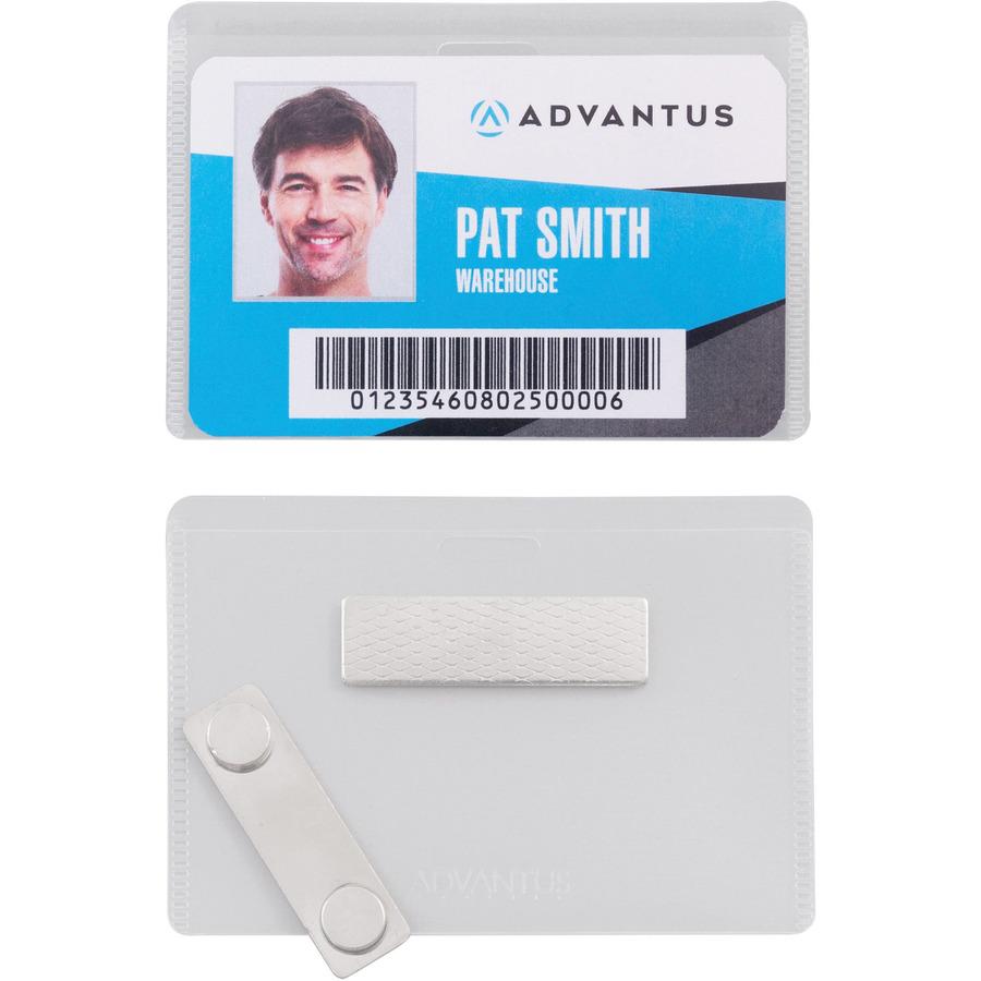 Advantus DIY Magnetic Name Badge Kit - Horizontal - 3.8" x 2.5" x - Plastic - 20 / Pack - White, Clear. Picture 4