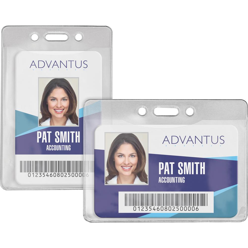 Advantus Government/Military ID Holders - Support 2.88" x 3.88" Media - Vertical - Vinyl - 50 / Pack - Clear - Durable. Picture 2