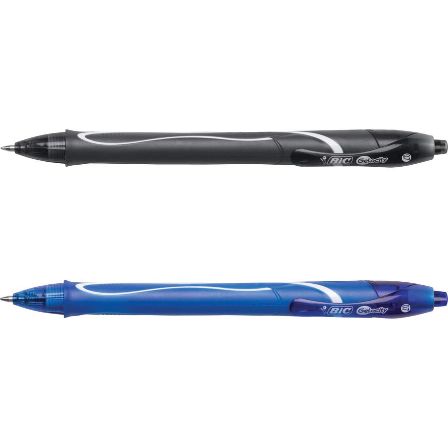 BIC Gel-ocity .7mm Retractable Pen - Medium Pen Point - 0.7 mm Pen Point Size - Retractable - Blue Gel-based Ink - 1 Dozen. Picture 2
