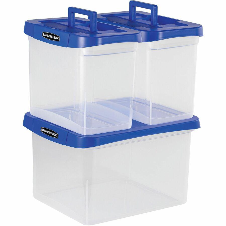 Bankers Box&reg; Heavy Duty Ltr/Lgl Plastic File Box - Internal Dimensions: 10.38" Width x 11.75" Depth x 14.50" Height - External Dimensions: 14.2" Width x 17.4" Depth x 10.6" Height - Media Size Sup. Picture 7