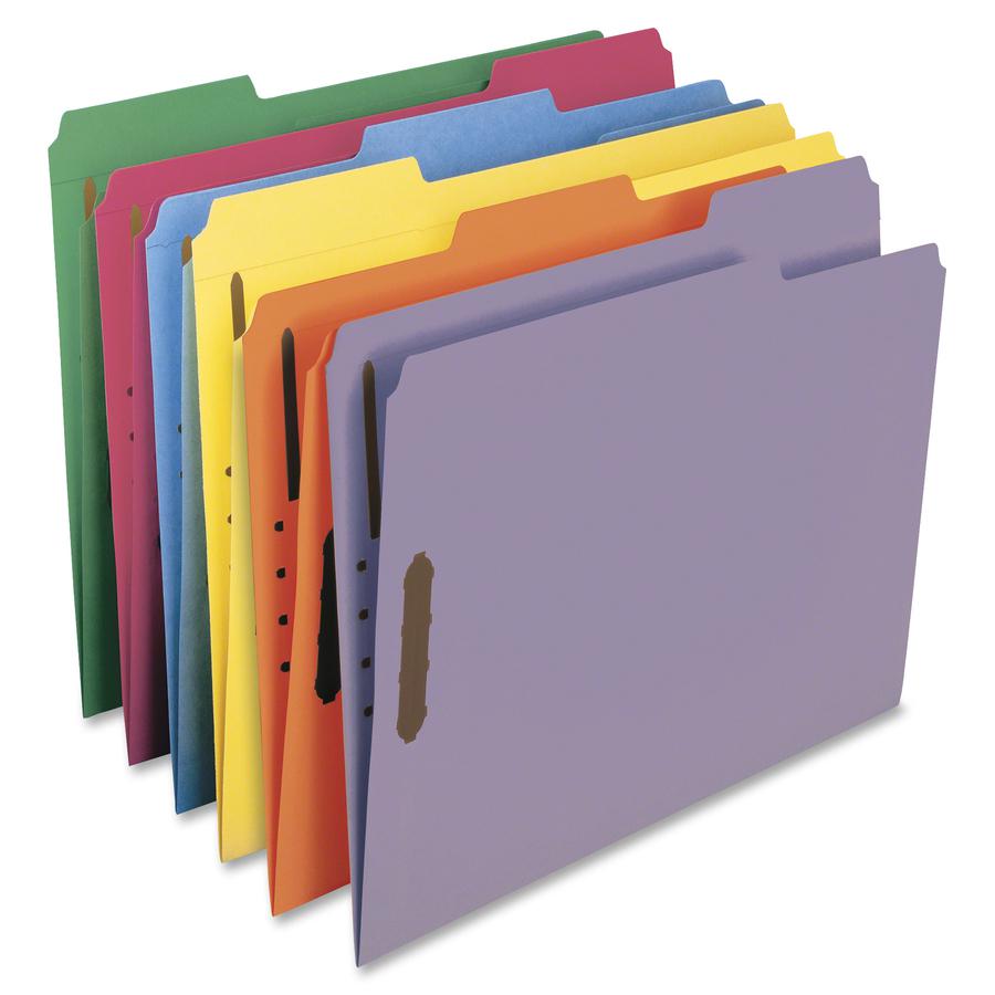 Smead 1/3 Tab Cut Legal Recycled Fastener Folder - 8 1/2" x 14" - 2 Fastener(s) - Top Tab Location - Assorted Position Tab Position - Lavender - 10% Recycled - 50 / Box. Picture 11