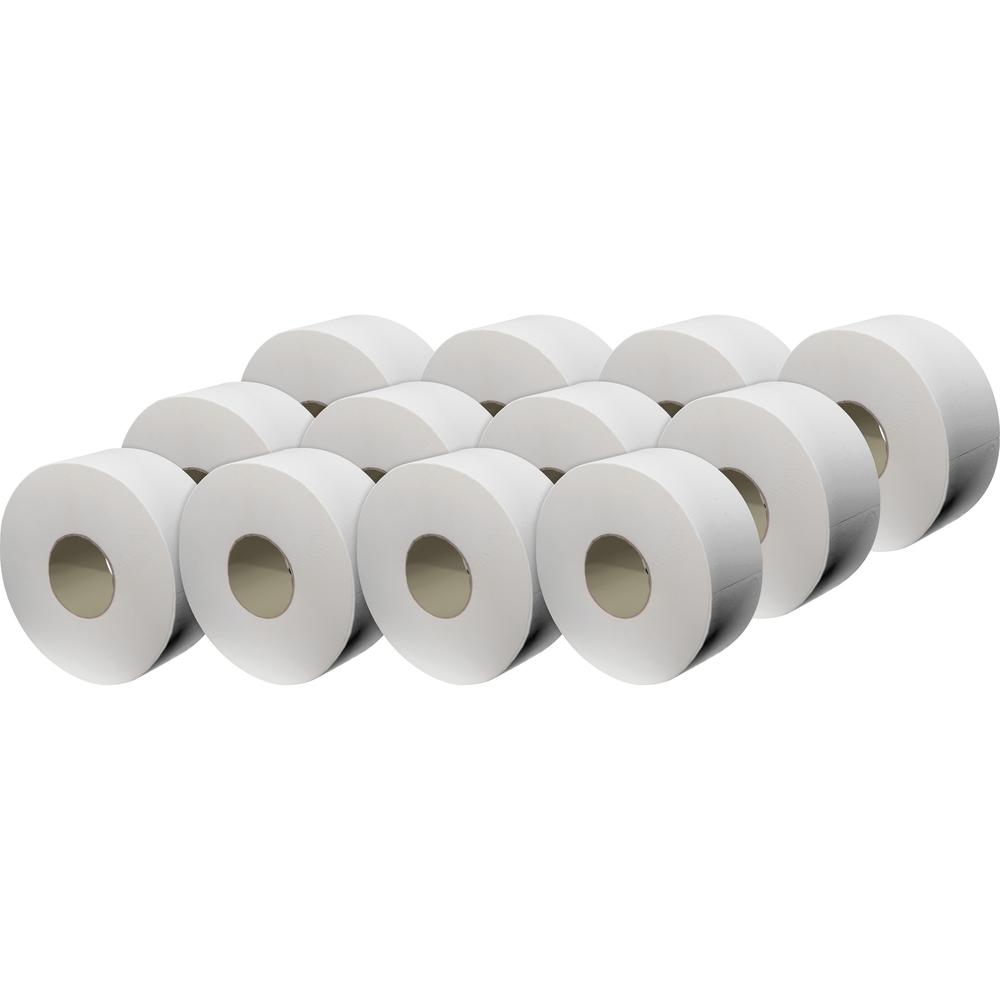 Livi Jumbo Bath Tissue - 2 Ply - 3.30" x 850 ft - 3.30" Core - White - Fiber - 12 / Carton. Picture 2