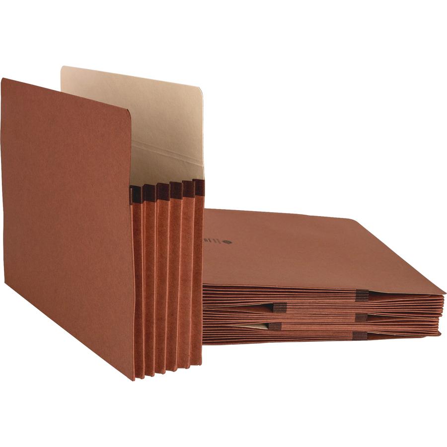 Business Source Letter Recycled File Pocket - 8 1/2" x 11" - 1200 Sheet Capacity - 5 1/4" Expansion - Redrope - 30% Recycled - 50 / Carton. Picture 3