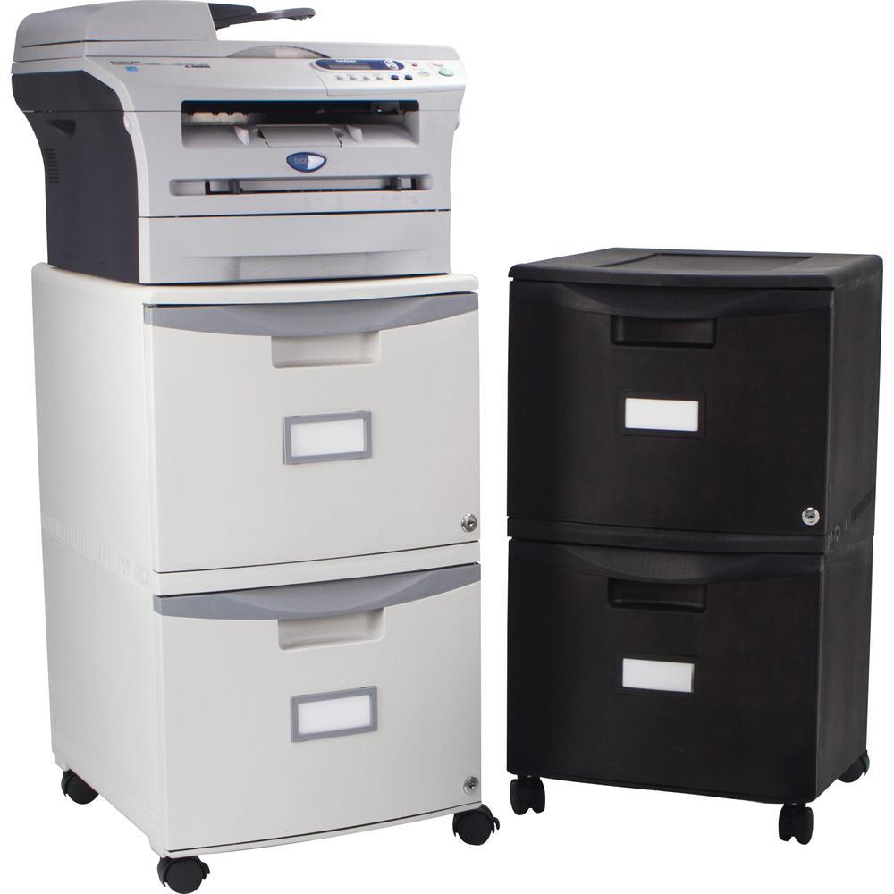 Storex 2-Drawer Locking Mobile Filing Cabinet - 15.5" x 18.5" x 26.3" - 2 x Drawer(s) for File - Letter, Legal - Lightweight, Stackable, Moisture Resistant, Rust Resistant, Lockable, Durable, Label Ho. Picture 3