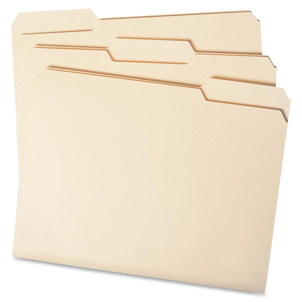 Smead 1/3 Tab Cut Letter Recycled Top Tab File Folder - 8 1/2" x 11" - 3/4" Expansion - Top Tab Location - Left Tab Position - Manila - 10% Recycled - 5 / Carton. Picture 6