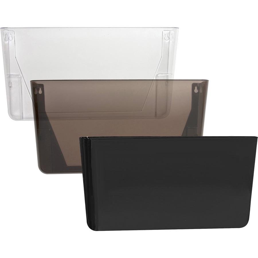 Lorell Wall File Pockets - 14.8" Height x 13.1" Width x 4.3" Depth - Black - 3 / Pack. Picture 9