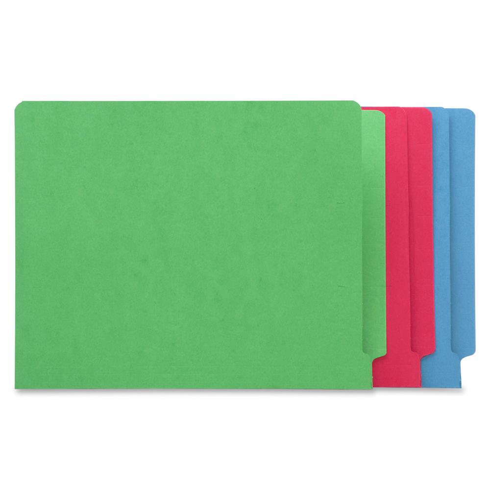 Business Source Letter Recycled Fastener Folder - 8 1/2" x 11" - 2 Fastener(s) - End Tab Location - Blue - 10% Recycled - 50 / Box. Picture 4
