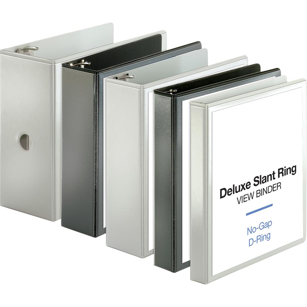 Business Source Slant-D Ring Binder - 2" Binder Capacity - Letter - 8 1/2" x 11" Sheet Size - 540 Sheet Capacity - Slant D-Ring Fastener(s) - 2 Internal Pocket(s) - Polypropylene, Chipboard - White - . Picture 6