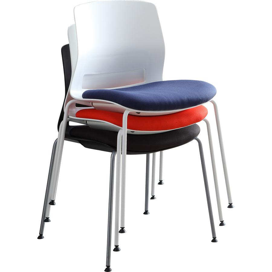 Lorell Arctic Series Stack Chairs - Black Foam, Fabric Seat - Black Back - Four-legged Base - 2 / Carton. Picture 8