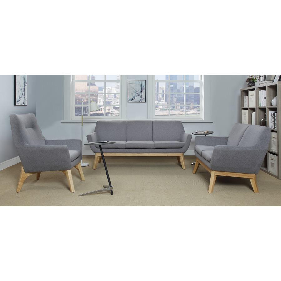 Lorell Quintessence Collection Upholstered Chair - Gray Seat - Gray Back - Low Back - Four-legged Base - 1 Each. Picture 5