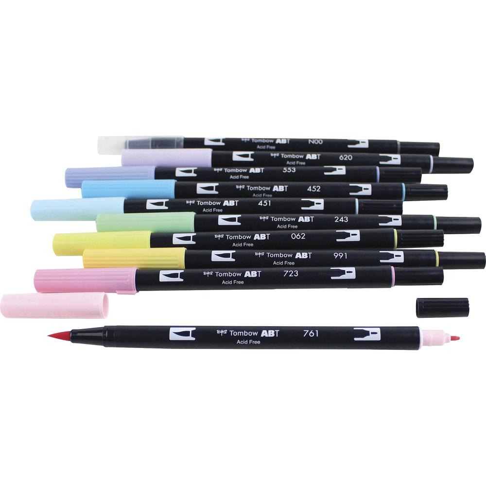 Tombow Dual Brush Pen Set - Fine Pen Point - Brush Pen Point StyleWater Based Ink - Nylon Tip - 10 / Pack. Picture 4