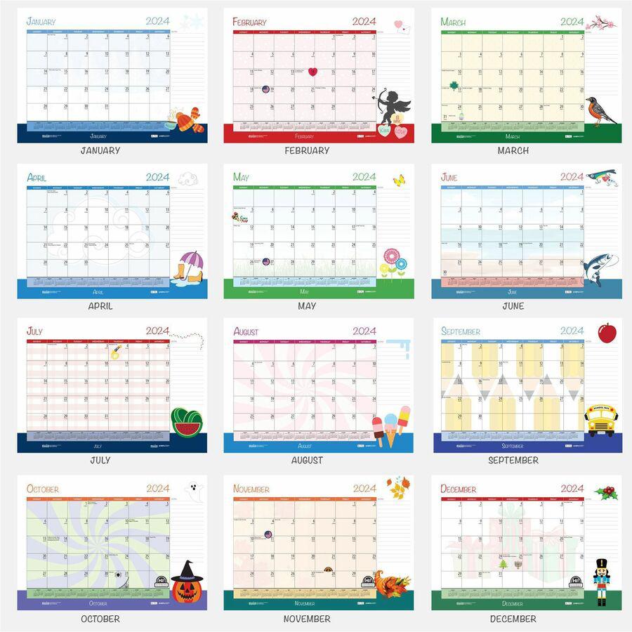 House of Doolittle Monthly Deskpad Calendar Seasonal Holiday Depictions 22 x 17 Inches - Julian Dates - Monthly - 12 Month - January 2024 - December 2024 - 1 Month Single Page Layout - Desk Pad - Mult. Picture 15