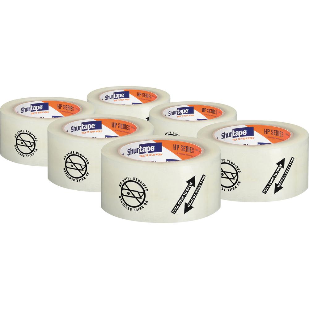 Shurtape Folded Edge Packaging Tape - 1.11 ft Length x 8.80" Width - 6 / Pack - Clear. Picture 2