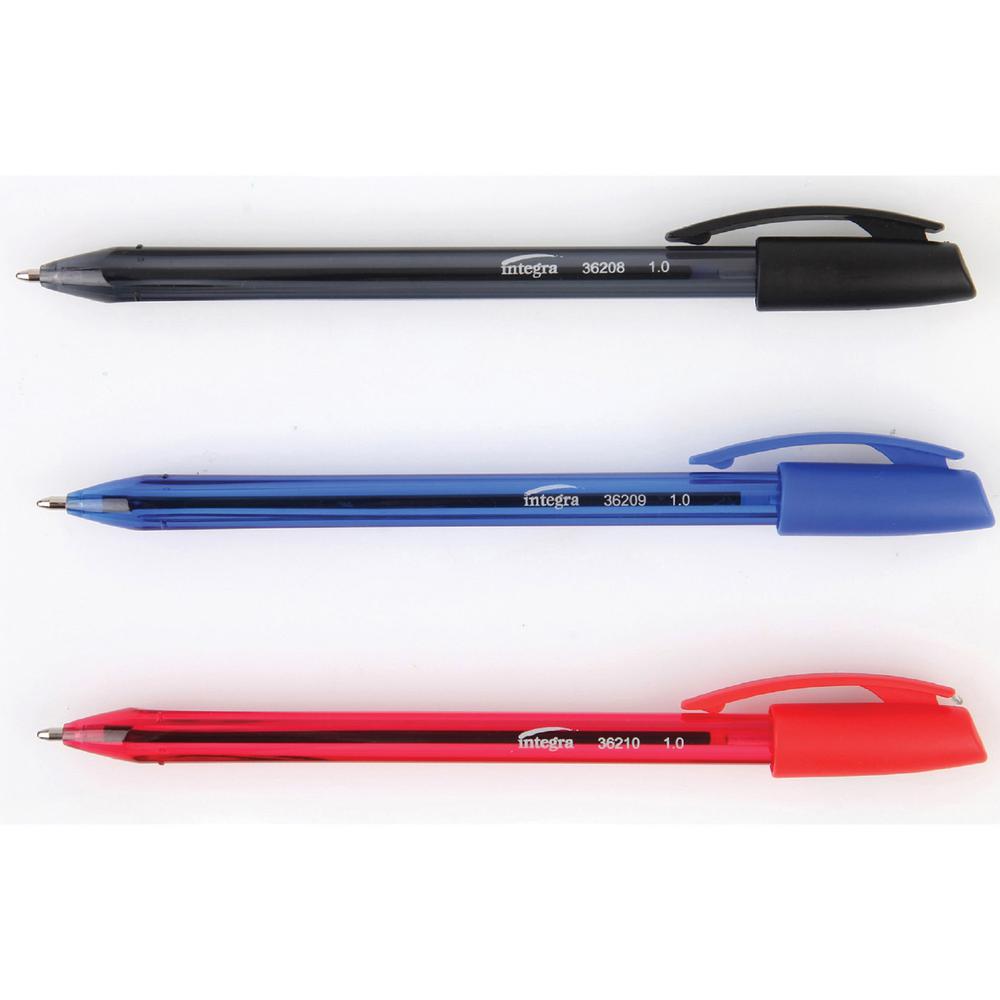 Integra 1.0 mm Tip Ink Pen - Medium Pen Point - 1 mm Pen Point Size - Black Liquid Ink - Black Barrel - 60 / Pack. Picture 2