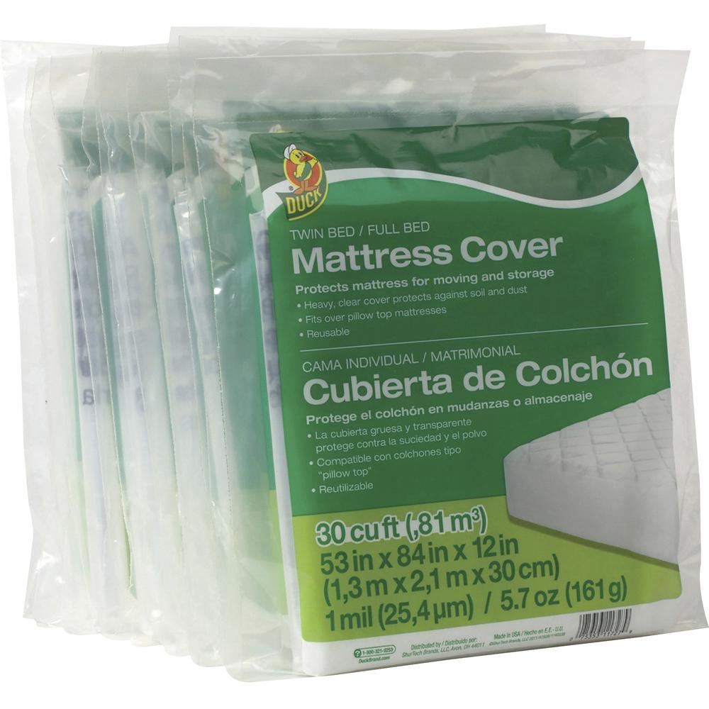 Duck Brand Twin / Full Bed Mattress Cover - 84" Length x 53" Width - Plastic - Clear - 1 Each. Picture 3