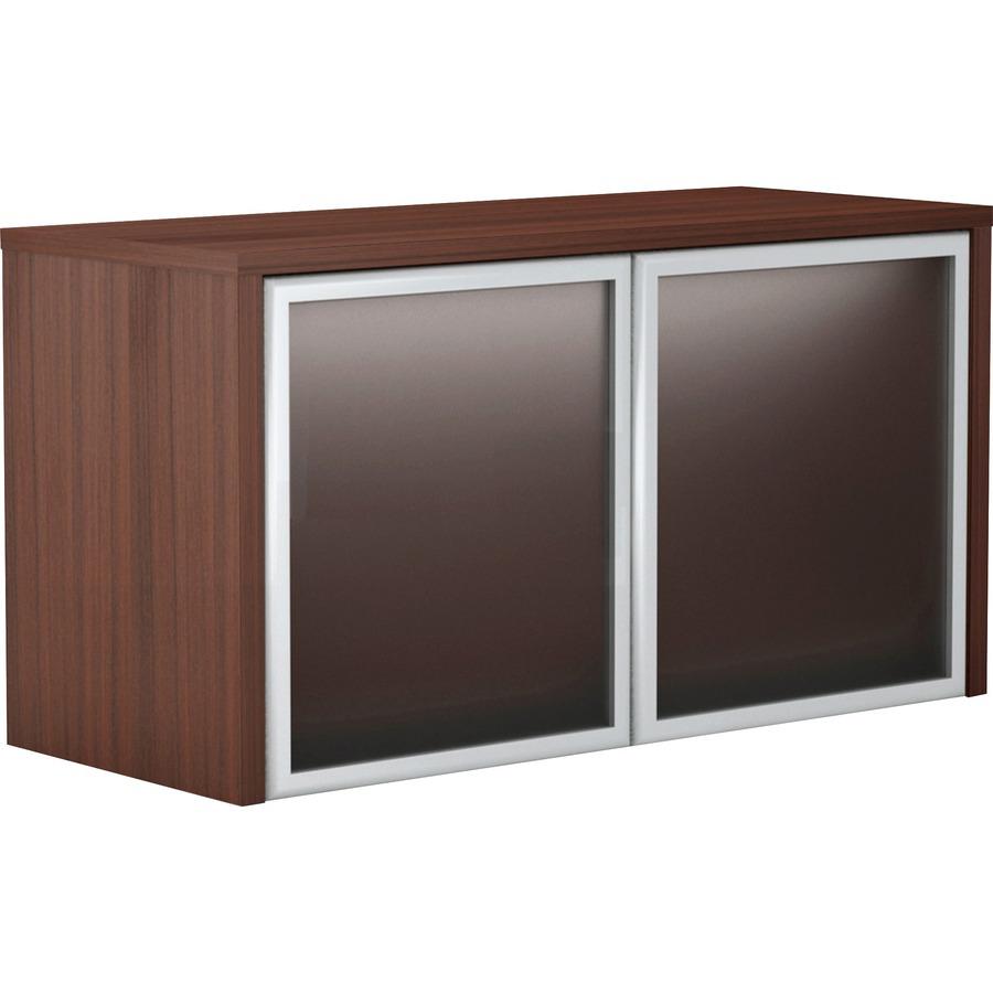 Lorell Essentials Series Wall-Mount Hutch - 36" x 15"17" , 1" Bottom Panel, 1" Side Panel, 0.6" Back Panel - Band Edge - Material: Laminate - Finish: Espresso Laminate. Picture 10
