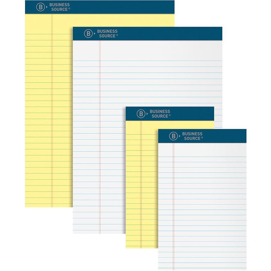Business Source 8-1/2x11 Premium Writing Pad - 2.50" x 8.5"11.8" - Tear Proof, Sturdy Back, Bleed-free - 1 Dozen. Picture 2