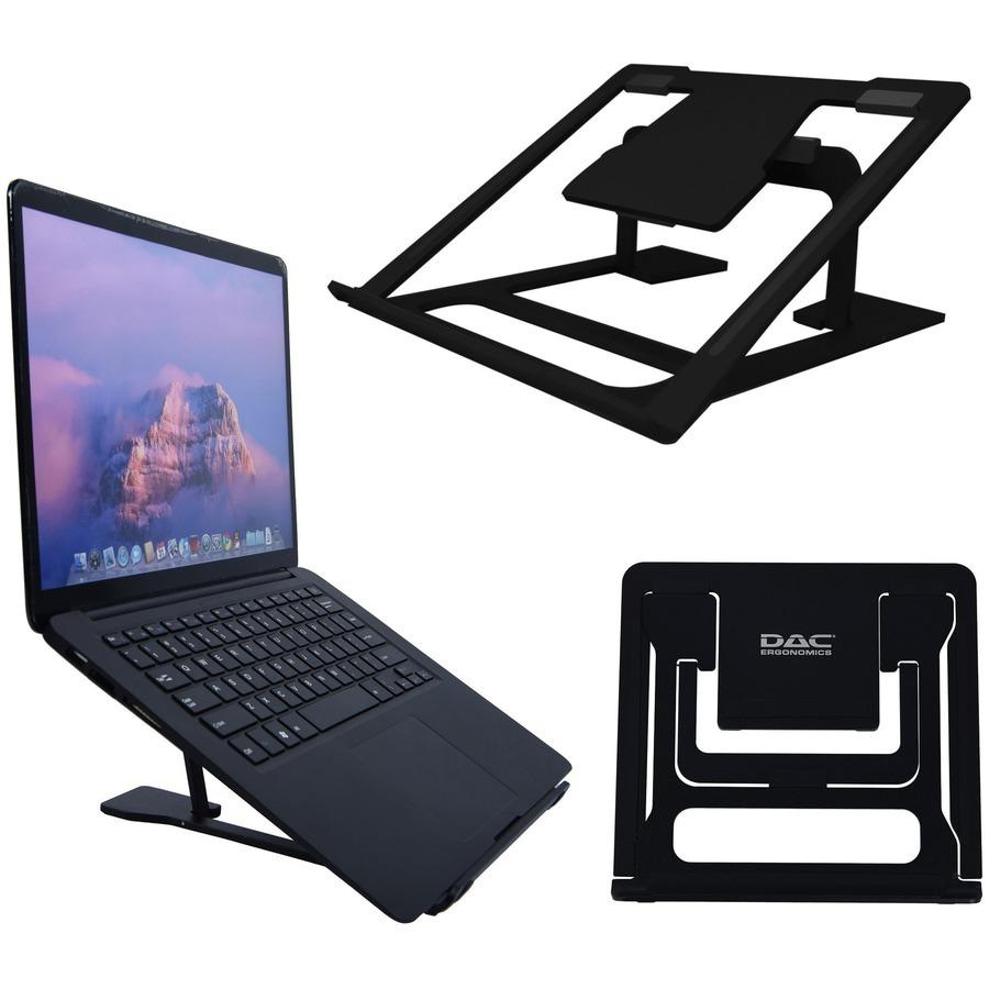 DAC Portable Laptop Stand With 6 Height Levels - Notebook, Tablet Support - Aluminum Alloy - Black. Picture 2
