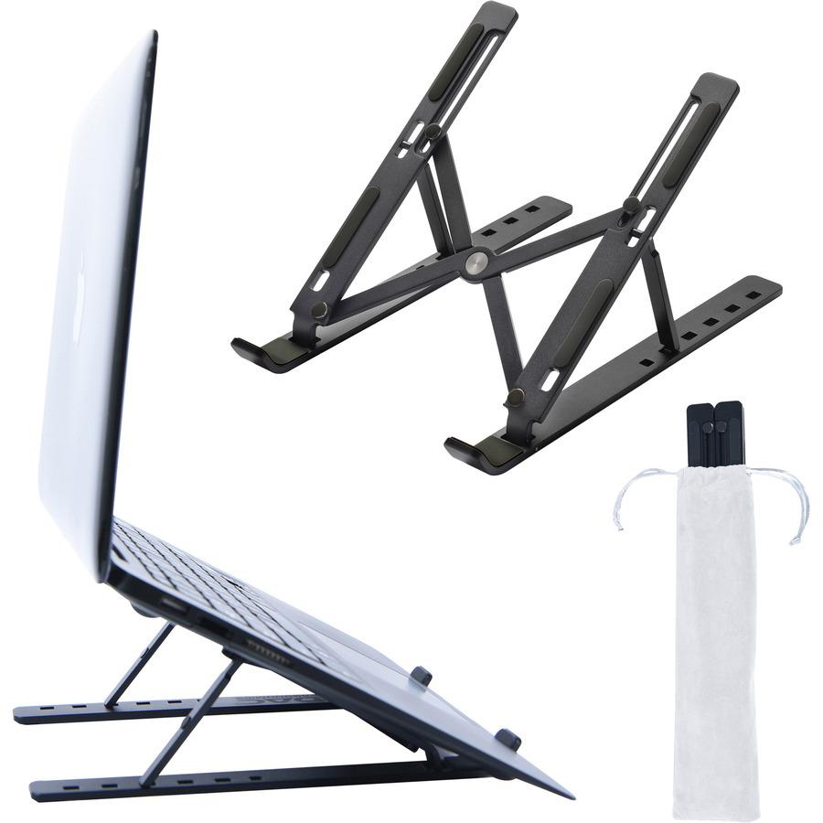 DAC Portable and Adjustable Laptop/Tablet Stand - Notebook, Tablet, Cell Phone Support - Aluminum Alloy - Black. Picture 3