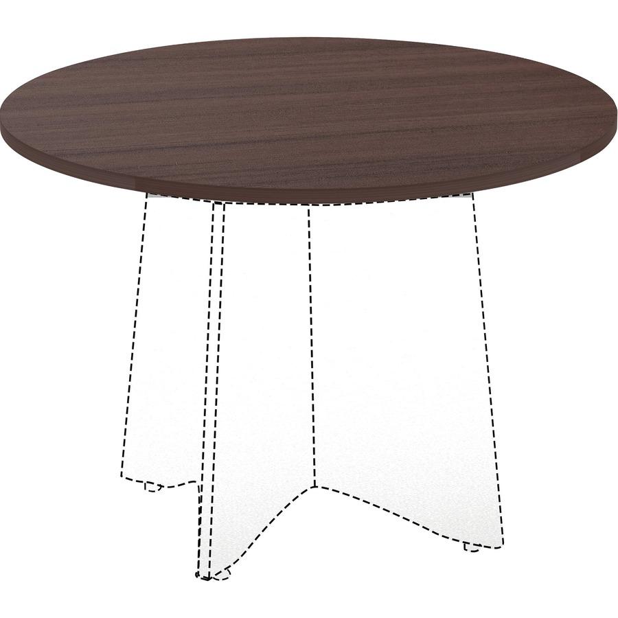 Lorell Essentials Conference Tabletop - Espresso Round Top - Contemporary Style - 1" Table Top Thickness x 48" Table Top Diameter - Assembly Required - 1 Each. Picture 3