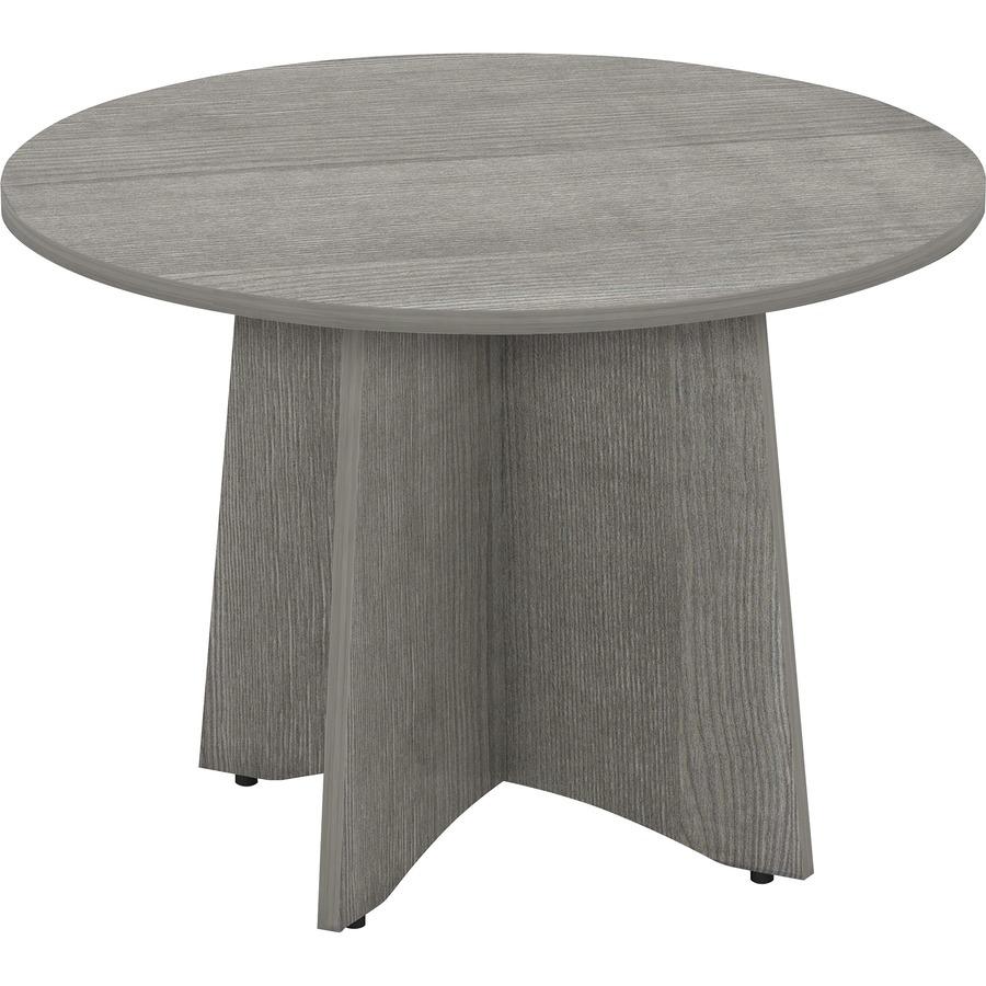 Lorell Essentials Conference Tabletop - Weathered Charcoal Laminate Round Top - Contemporary Style - 1" Table Top Thickness x 48" Table Top Diameter - Assembly Required - 1 Each. Picture 3
