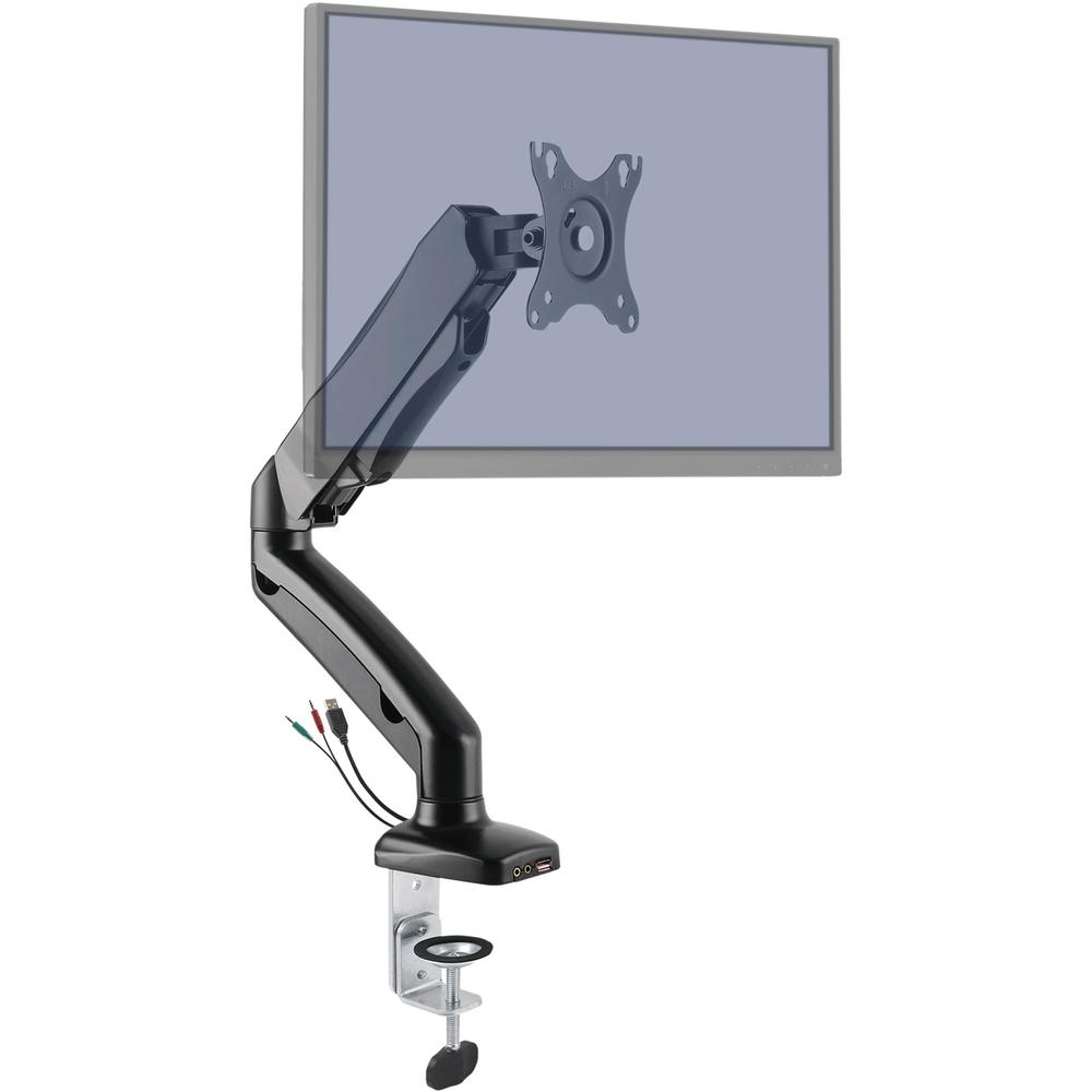 Lorell Mounting Arm for Monitor - Black - Height Adjustable - 1 Display(s) Supported - 14.30 lb Load Capacity - 75 x 75, 100 x 100 - 1 Each. Picture 4