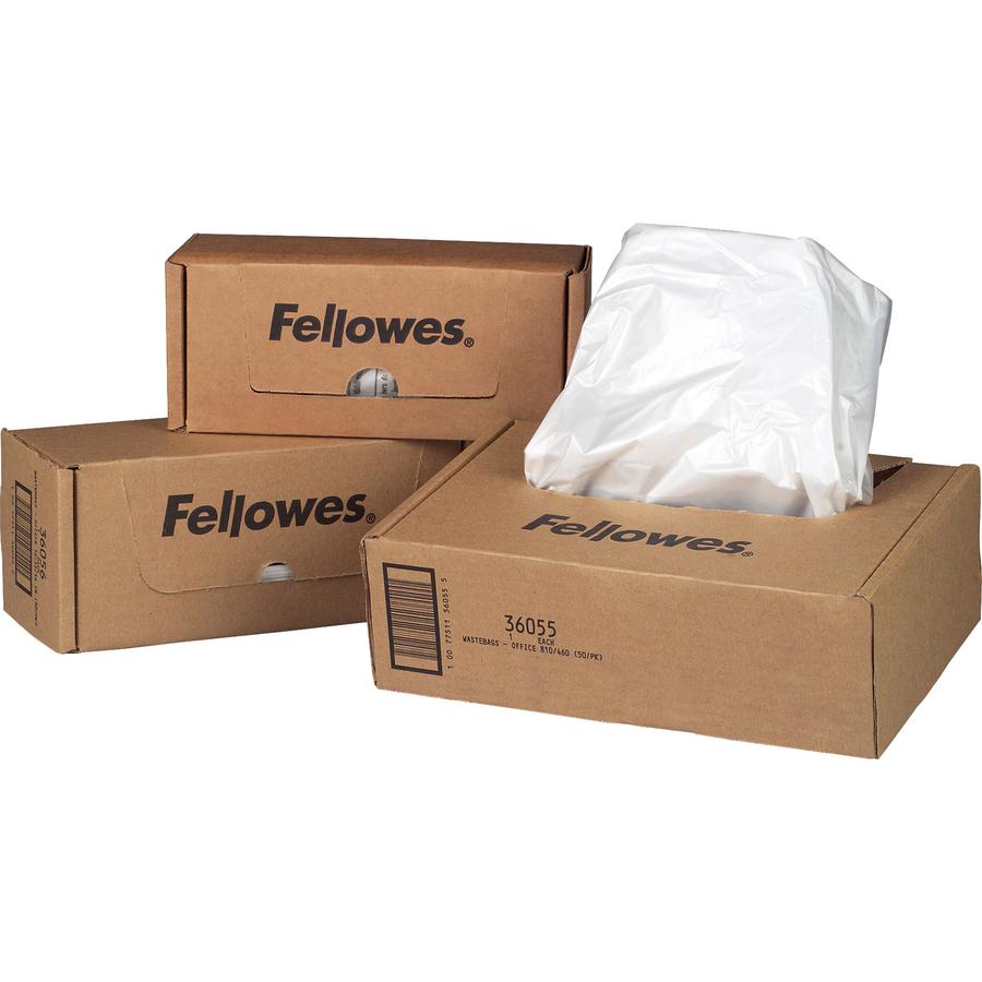 Fellowes AutoMax 130C/200C Shredder Waste Bags - 9 gal - 30" Height x 29" Width x 14" Depth - 100/Box - Plastic - Clear. Picture 4