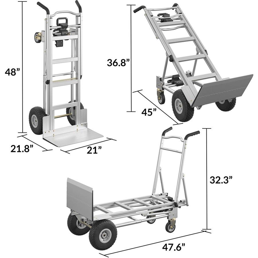 Cosco 3 in 1 Aluminum Hand Truck Dolly 2 or 4 Wheel 1000lbs Limit Heavy Duty for sale online 