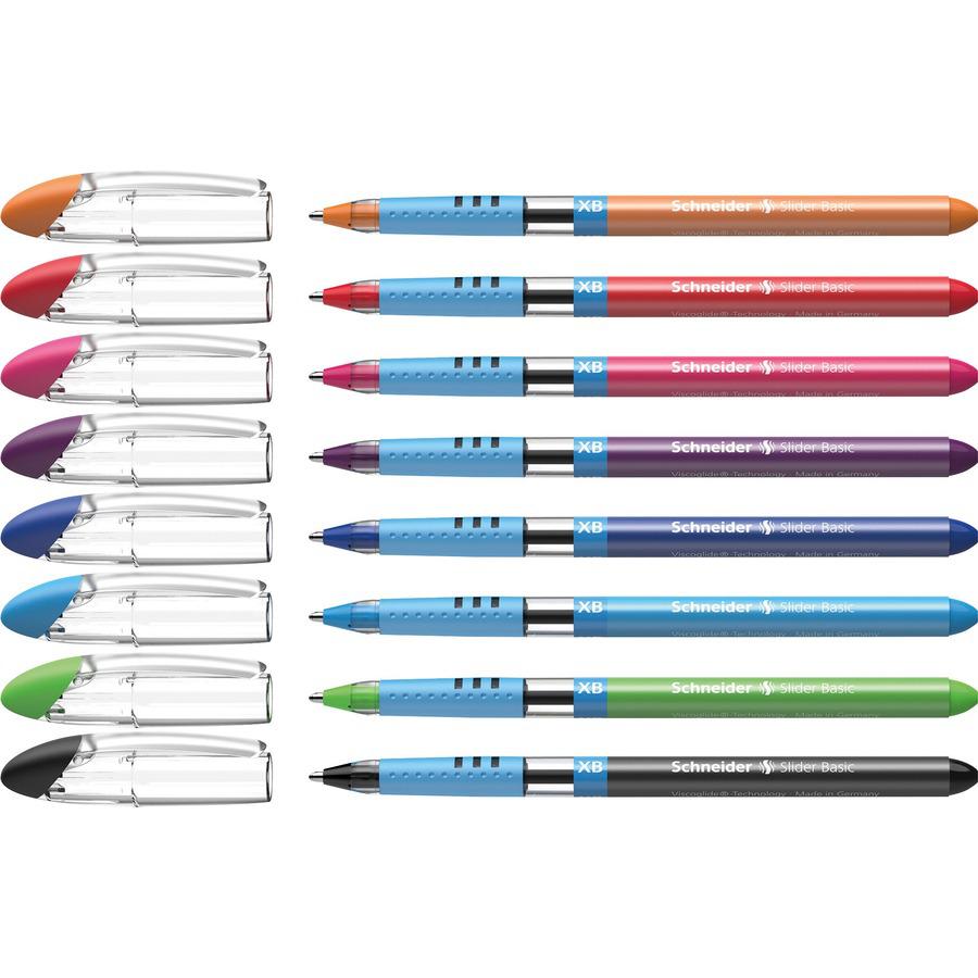 Schneider Slider Basic XB Ballpoint Pen Wallet - Extra Broad Pen Point - 1.4 mm Pen Point Size - Black, Red, Blue, Light Green, Orange, Violet, Pink, Light Blue - Transparent Rubberized, Black, Red, B. Picture 7