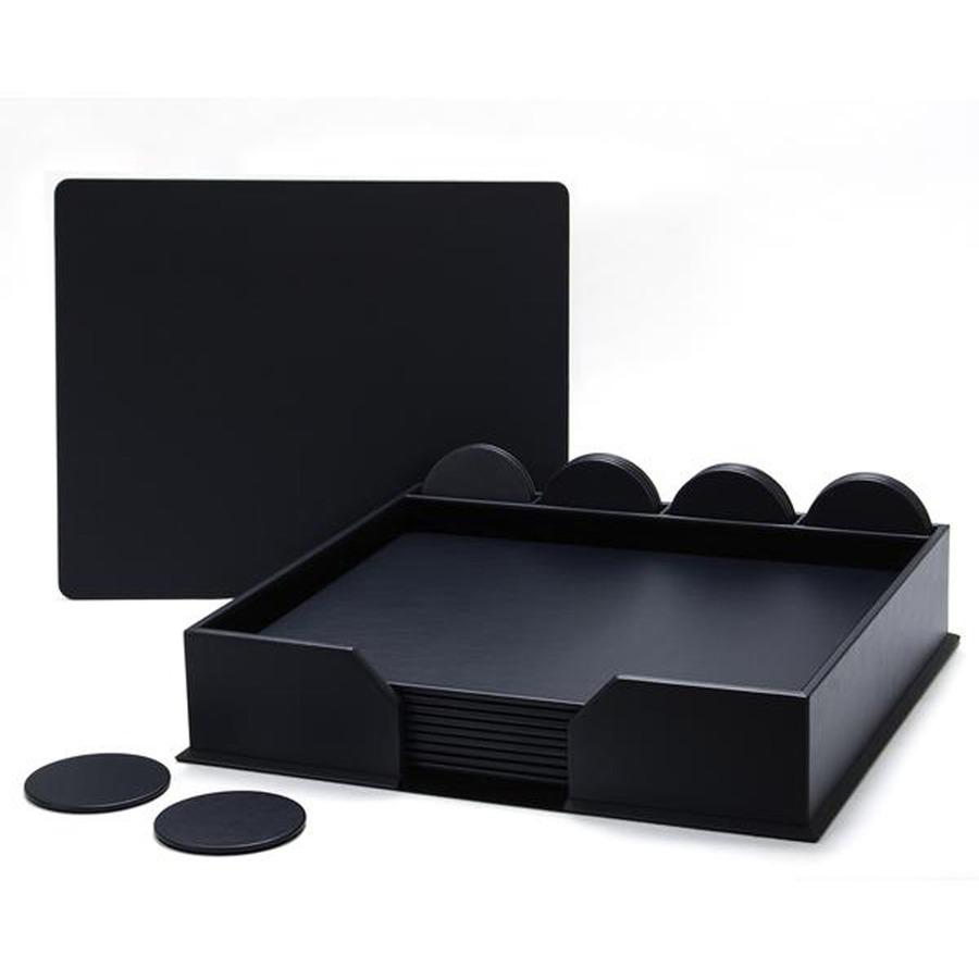 Dacasso Leatherette Conference Room Set - Rectangular - 17" Width - Leatherette, Velveteen - Navy Blue. Picture 7