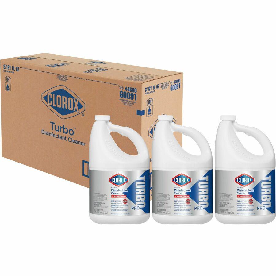 Clorox Turbo Pro Disinfectant Cleaner for Sprayer Devices - 121 fl oz (3.8 quart) - Fresh ScentBottle - 3 / Carton - Bleach-free, Versatile, Antibacterial - White. Picture 15