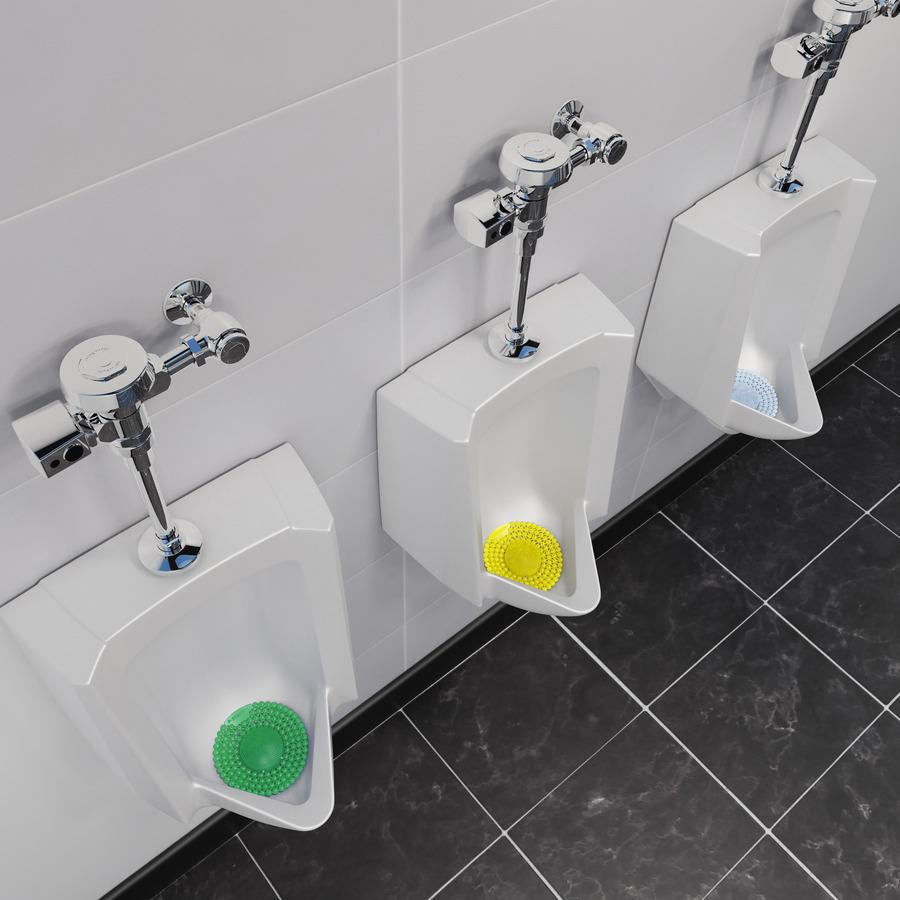 Vectair Systems P-Screen 60 Day Urinal Screen - Lasts upto 60 Days - Anti-bacterial, Recyclable, Splash Resistant - 6 / Carton - Yellow. Picture 2
