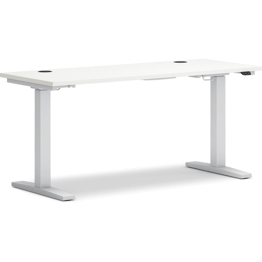 HON Coordinate HHABETA2S2L Table Base - Adjustable Height - Silver. Picture 3